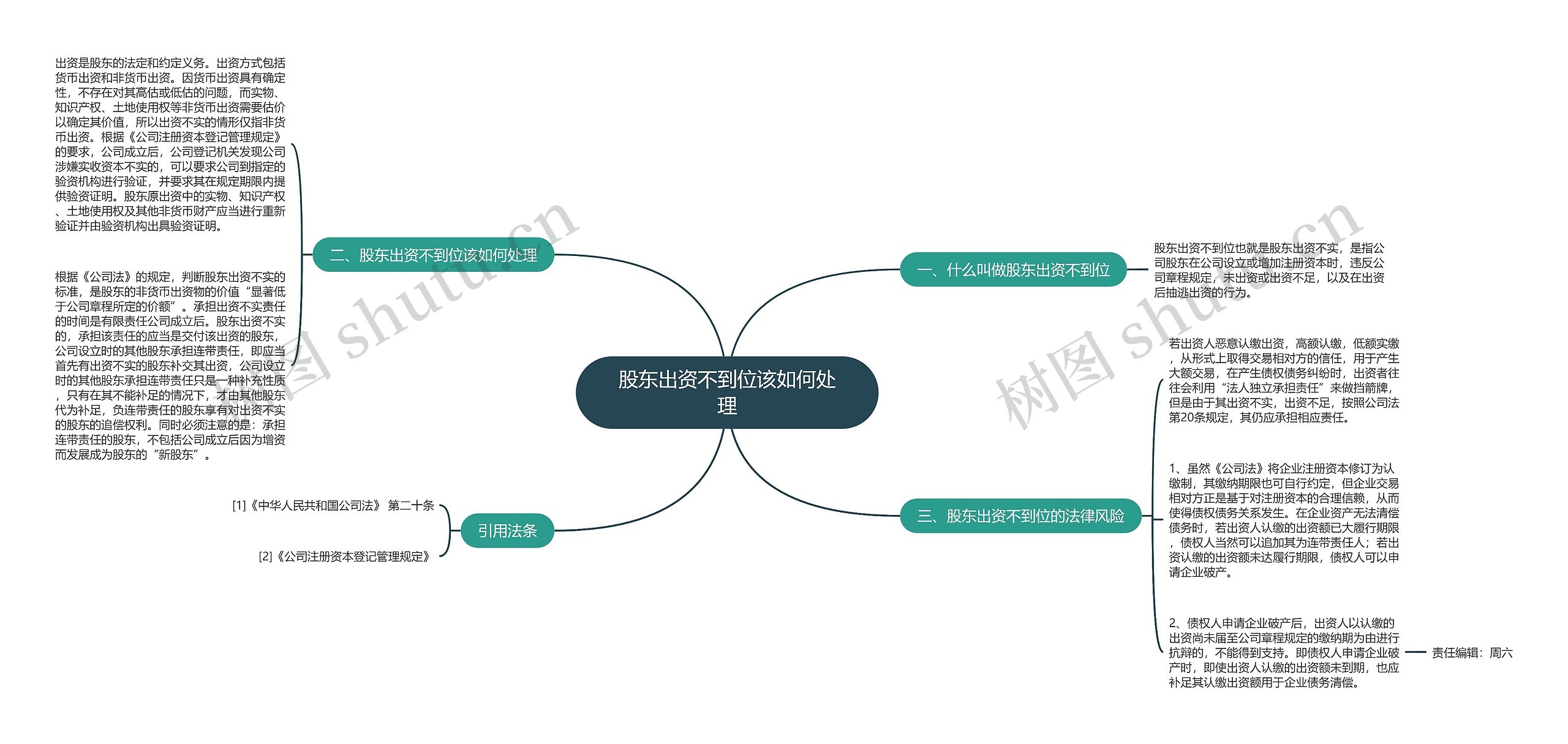 股东出资不到位该如何处理思维导图