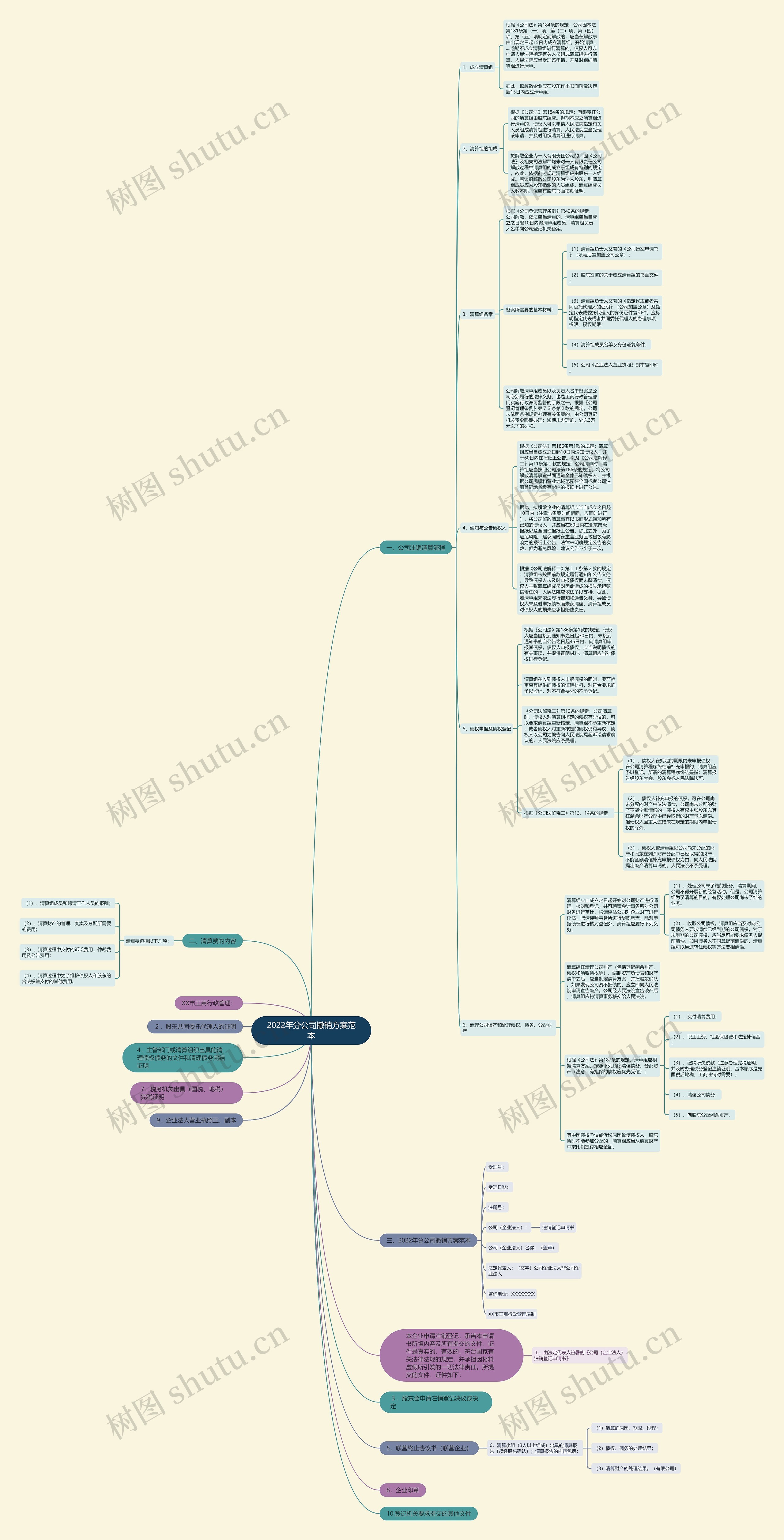 2022年分公司撤销方案范本思维导图