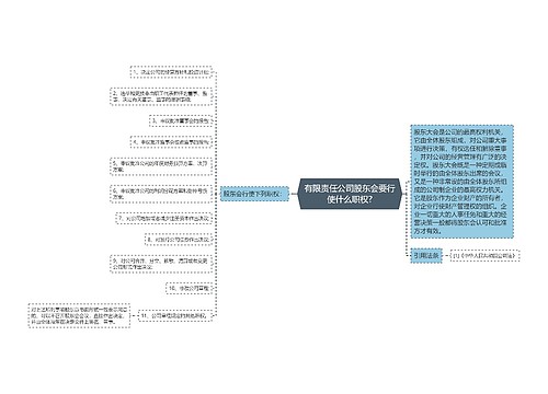 有限责任公司股东会要行使什么职权?