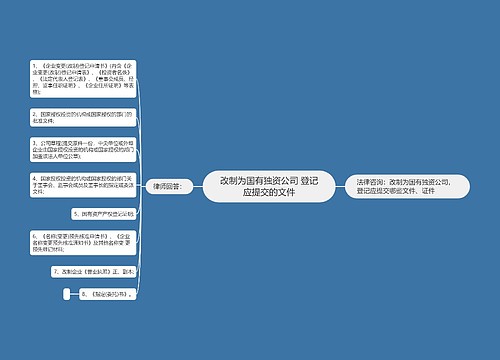 改制为国有独资公司 登记应提交的文件