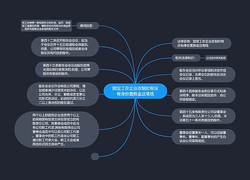 固定工在企业改制时有没有身份置换金这笔钱