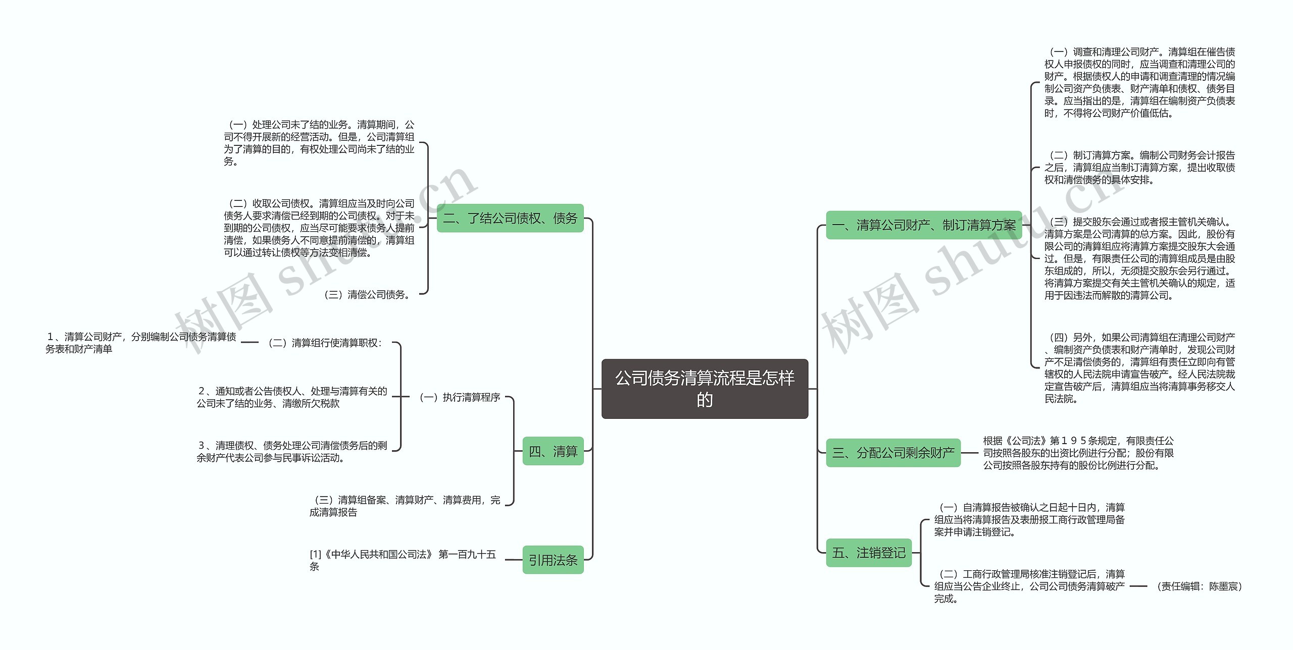 公司债务清算流程是怎样的思维导图