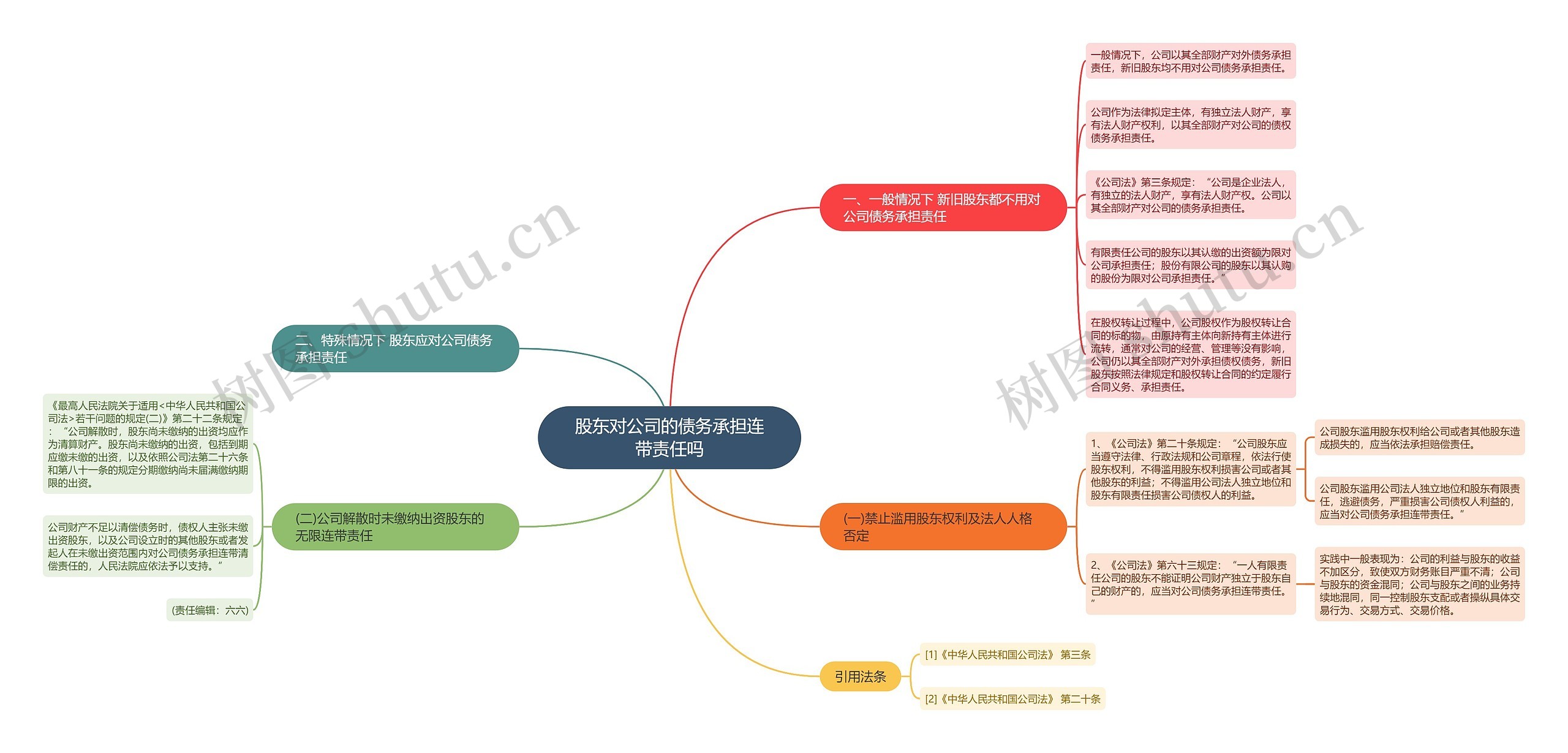 股东对公司的债务承担连带责任吗思维导图