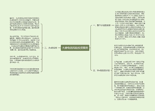 大唐电信风险投资案例