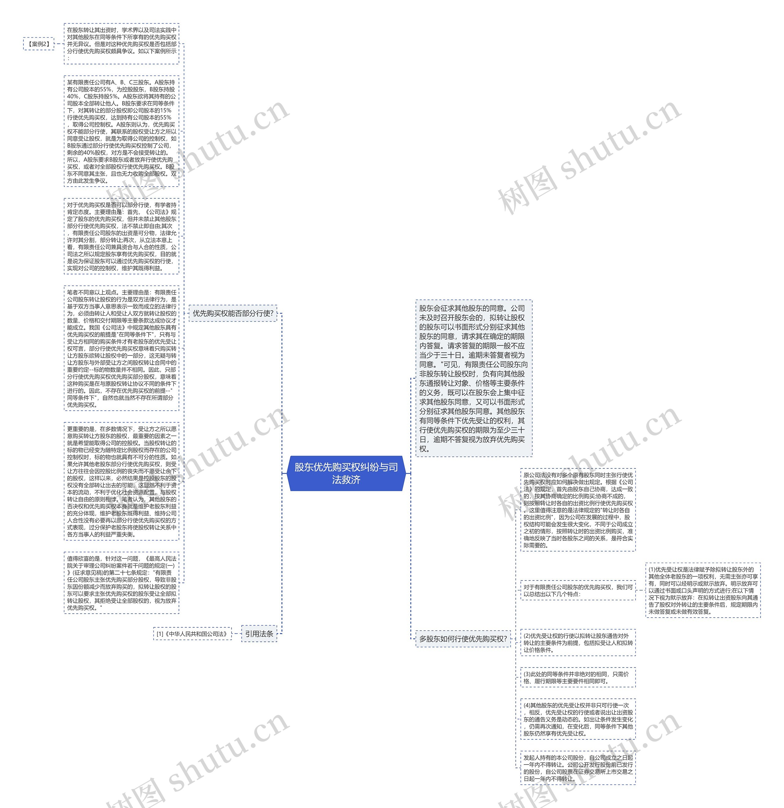 股东优先购买权纠纷与司法救济思维导图
