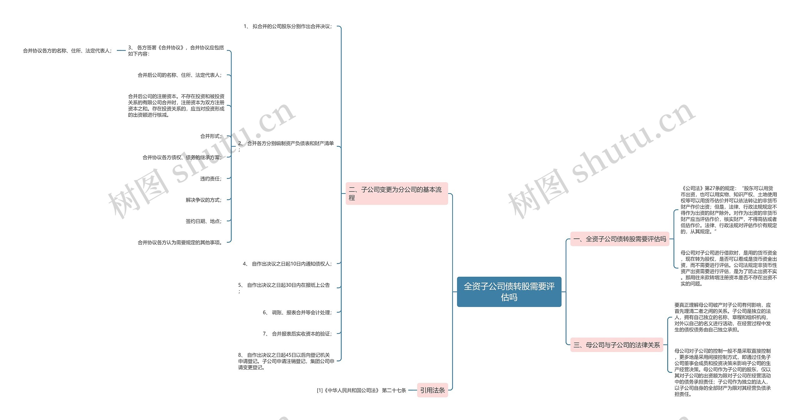 全资子公司债转股需要评估吗思维导图
