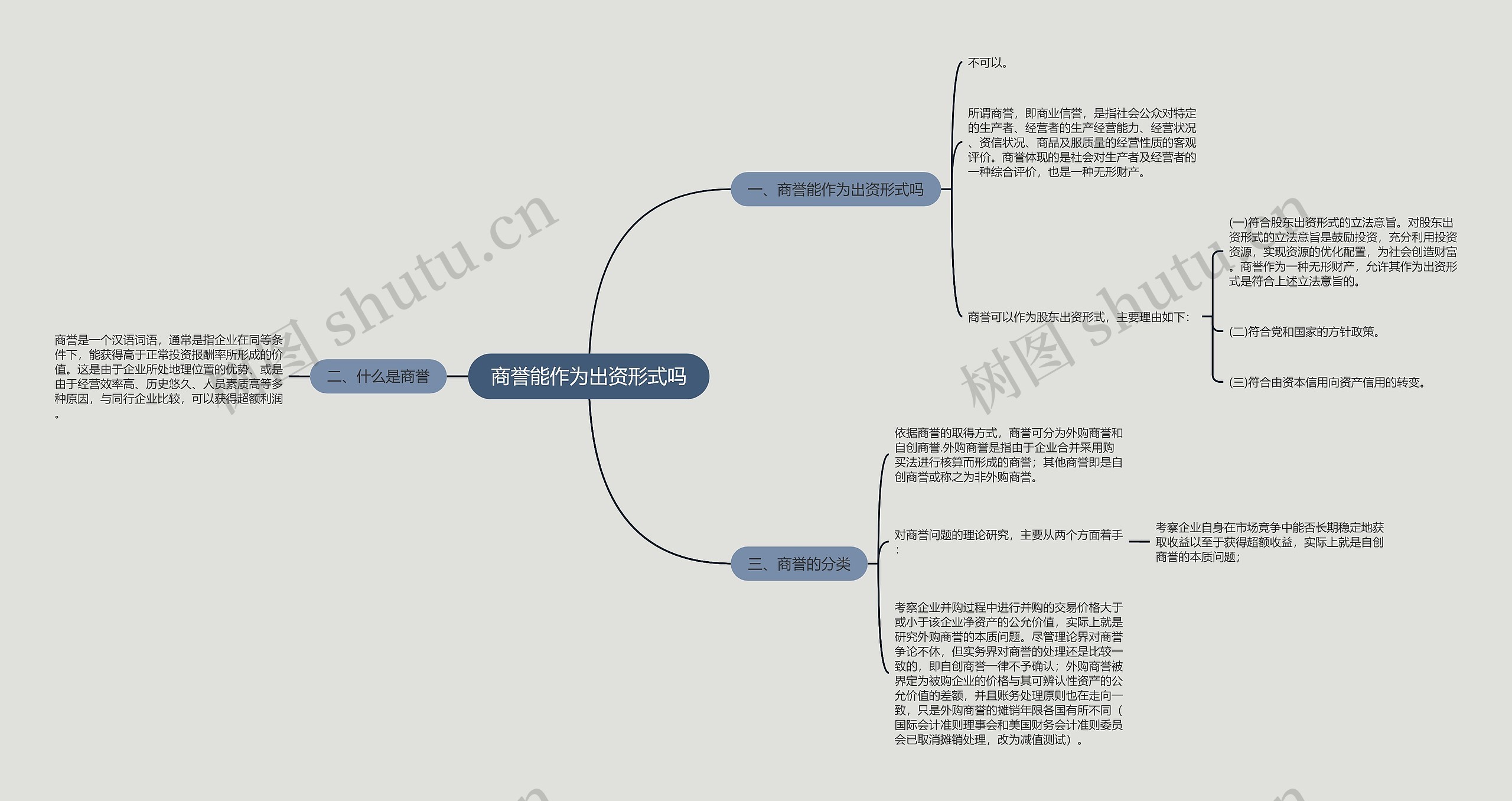 商誉能作为出资形式吗思维导图