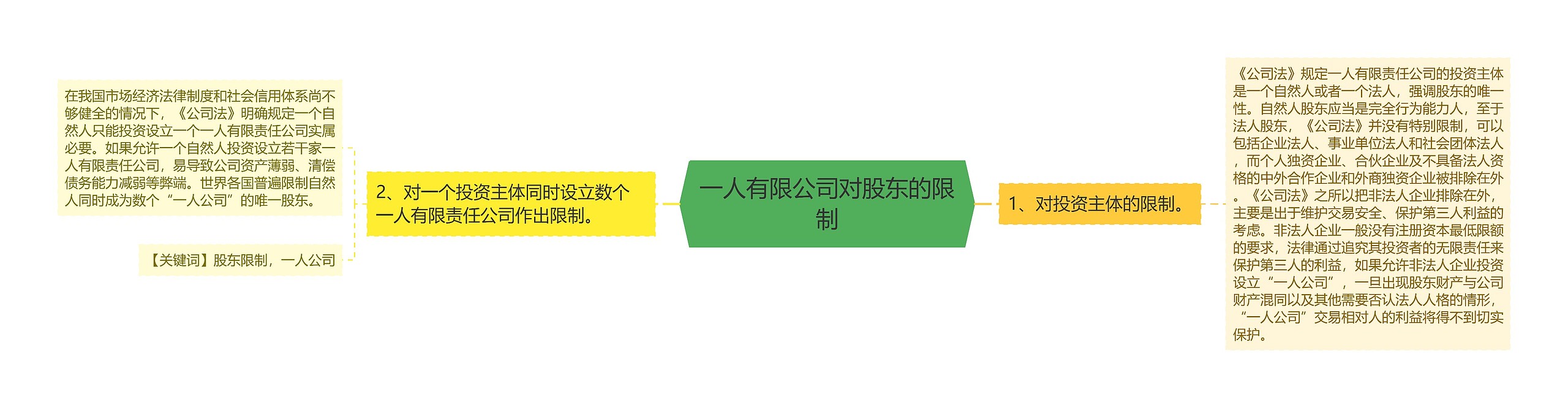 一人有限公司对股东的限制思维导图