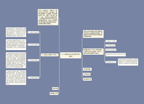 个人独资企业设立条件及特点