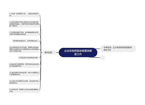 企业改制前期准备要做哪些工作