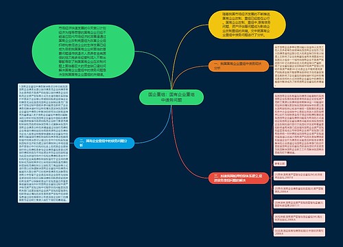 国企重组：国有企业重组中债务问题