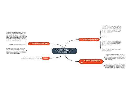 子公司和母公司法人一样吗，关系有什么