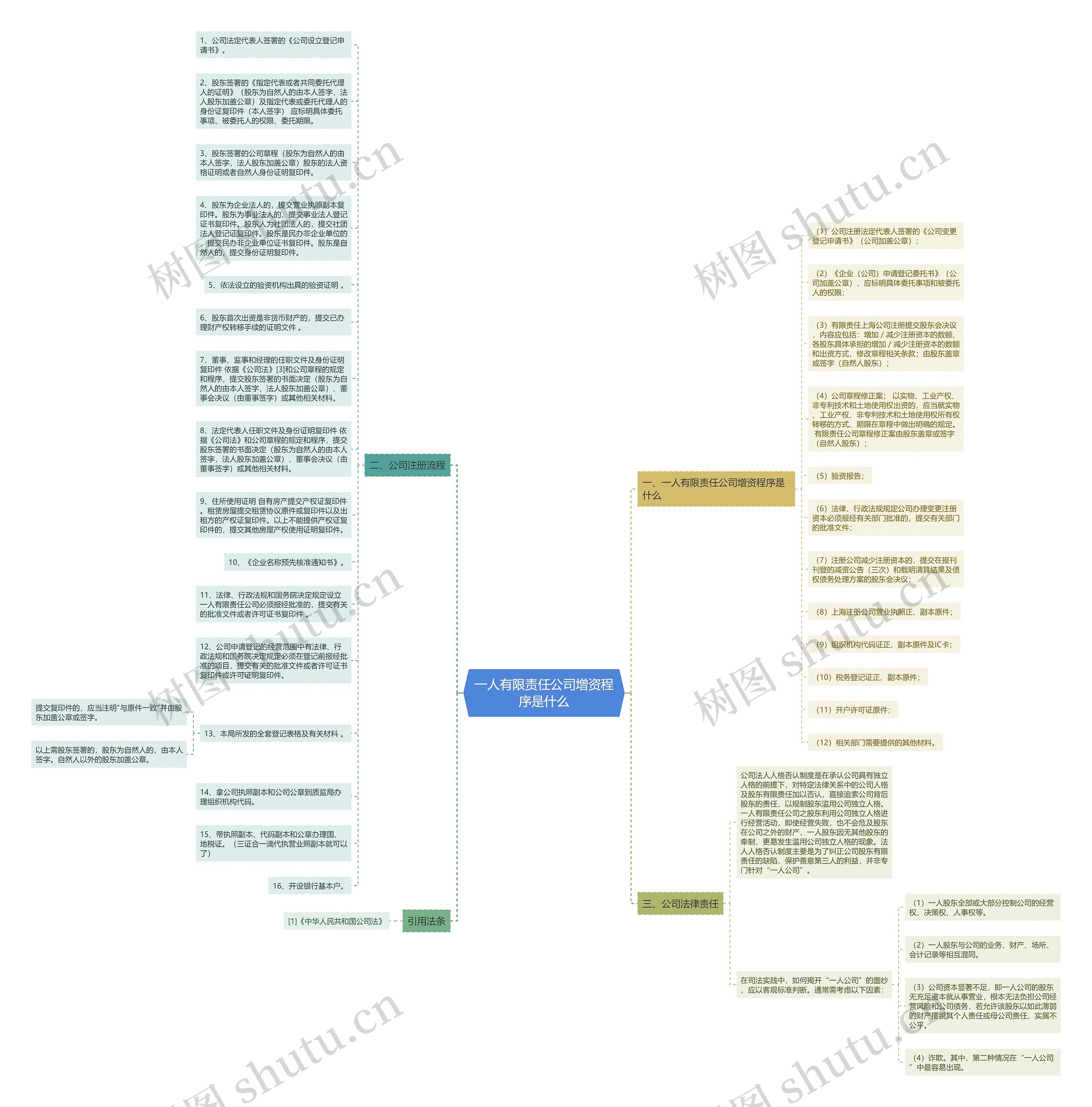 一人有限责任公司增资程序是什么思维导图