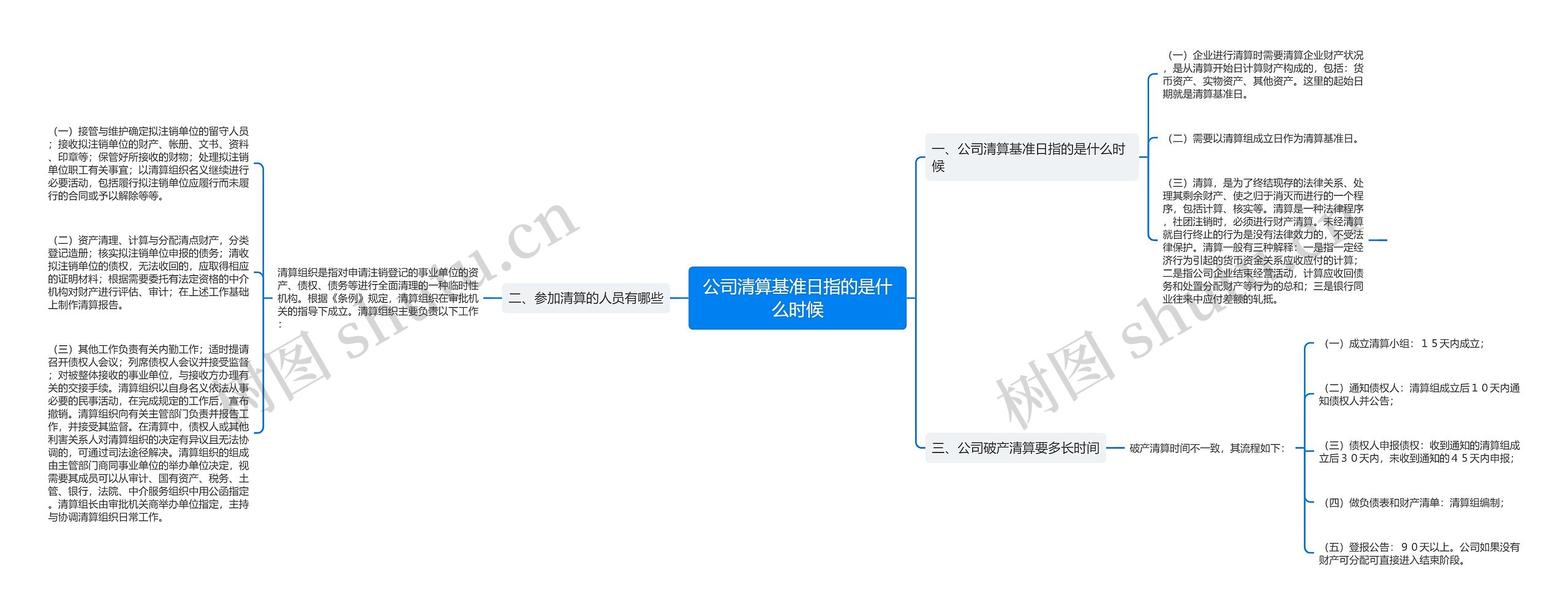 公司清算基准日指的是什么时候思维导图