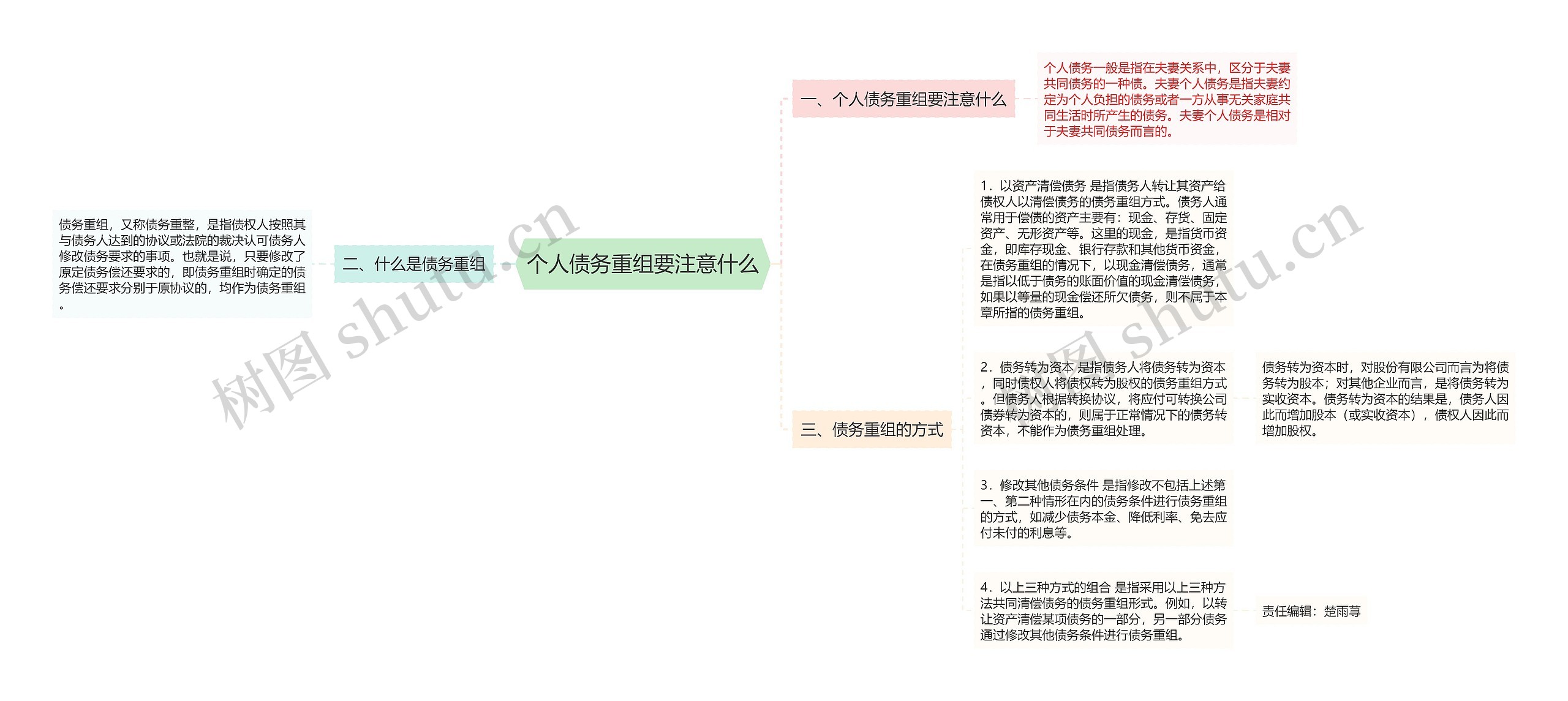 个人债务重组要注意什么思维导图