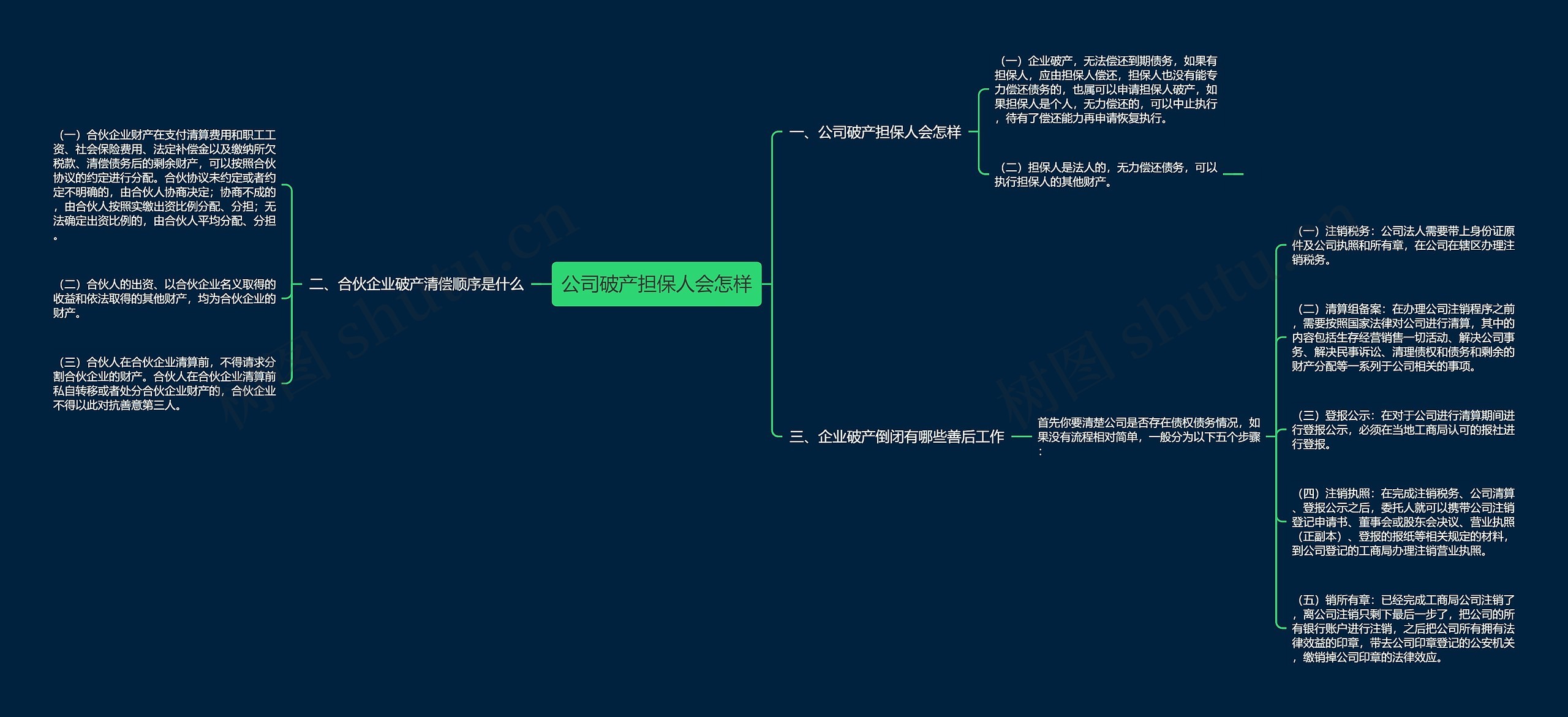 公司破产担保人会怎样思维导图