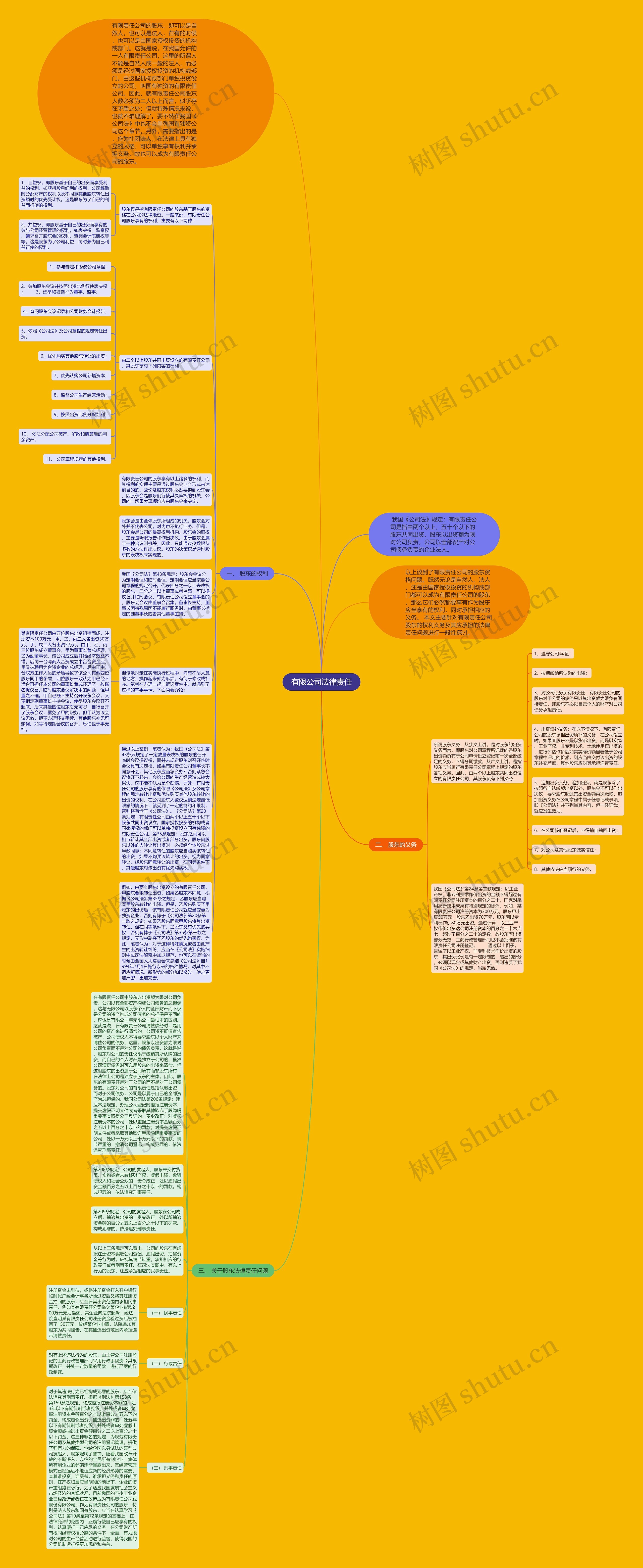 有限公司法律责任思维导图