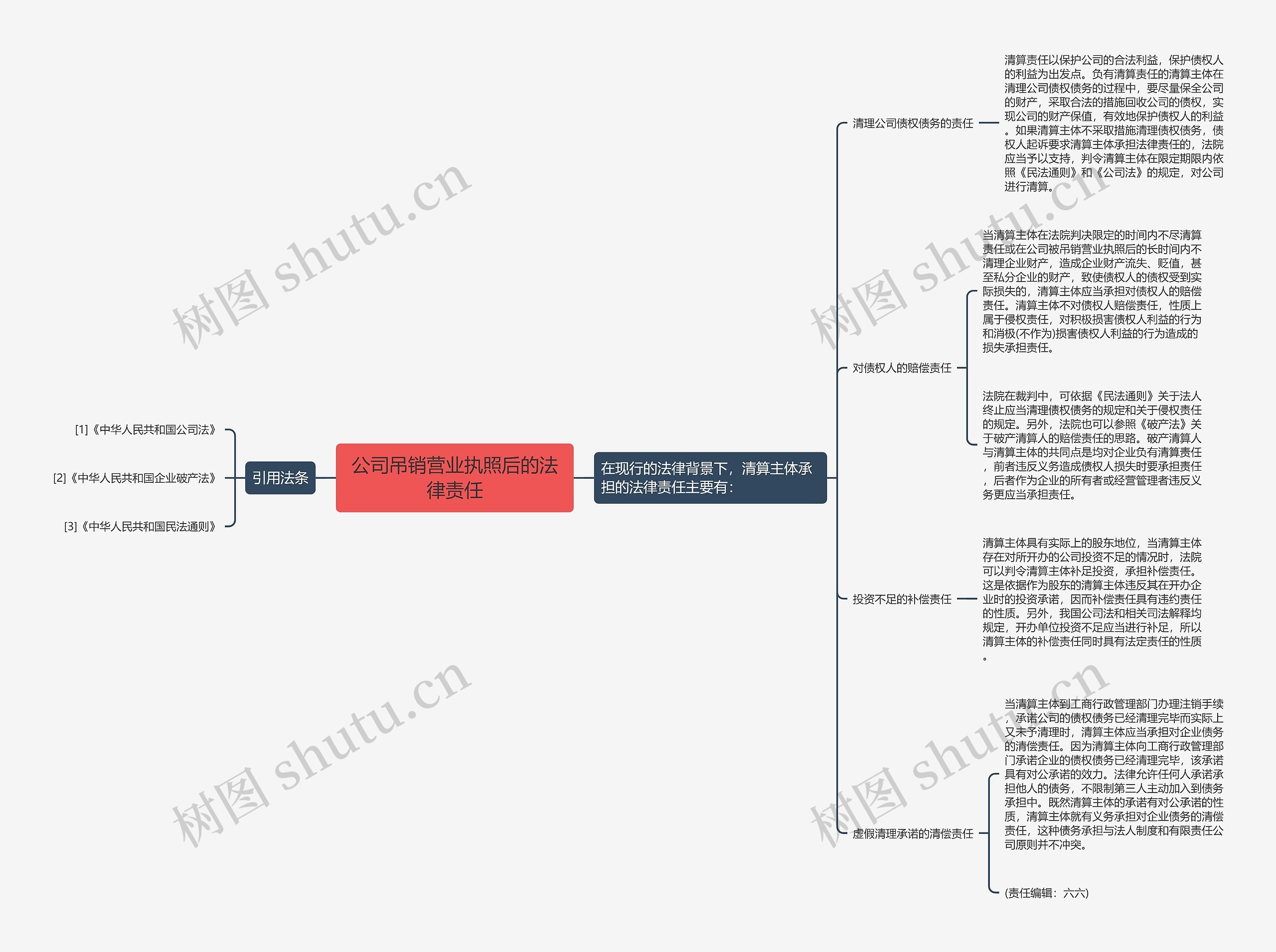 公司吊销营业执照后的法律责任思维导图
