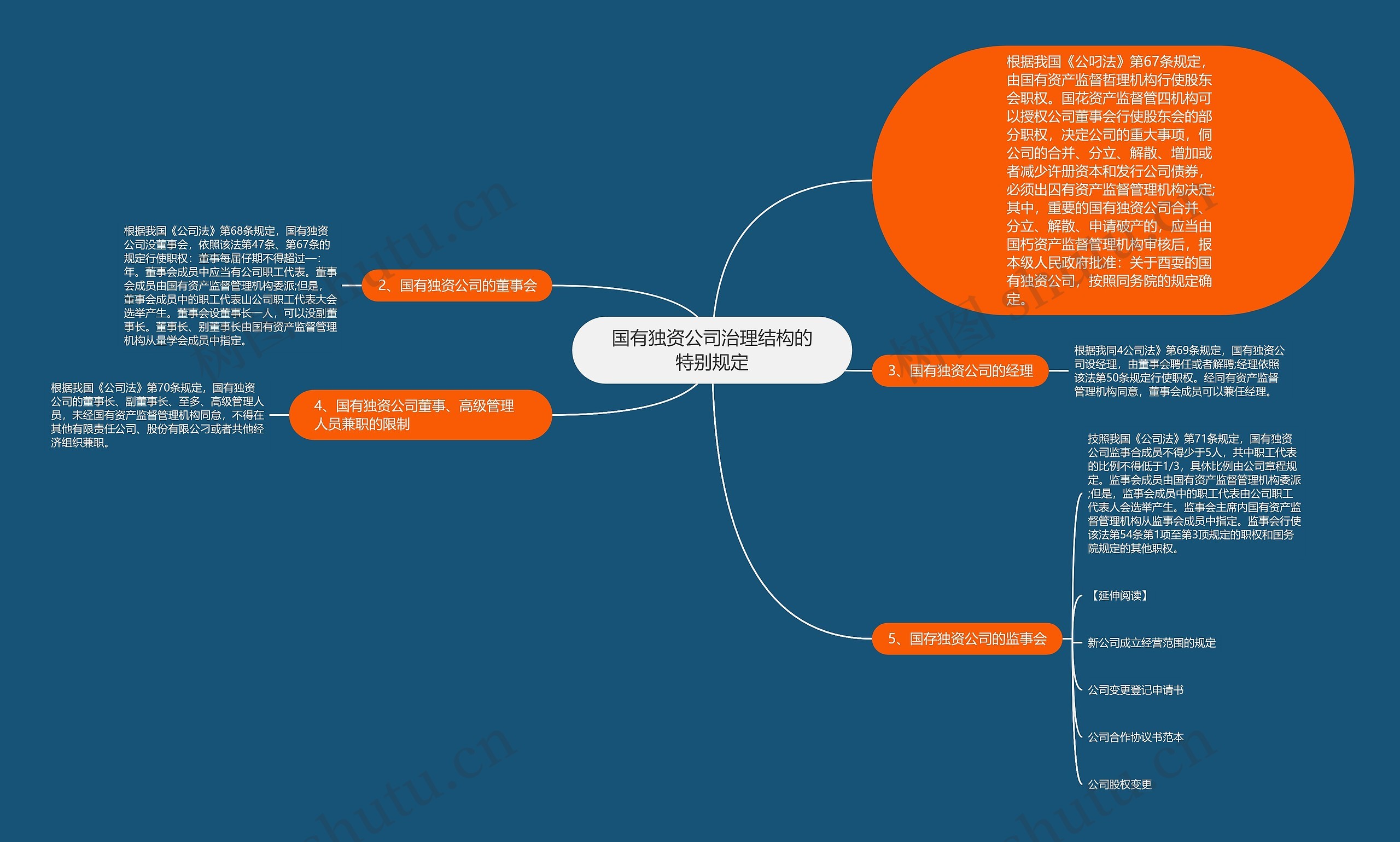 国有独资公司治理结构的特别规定思维导图