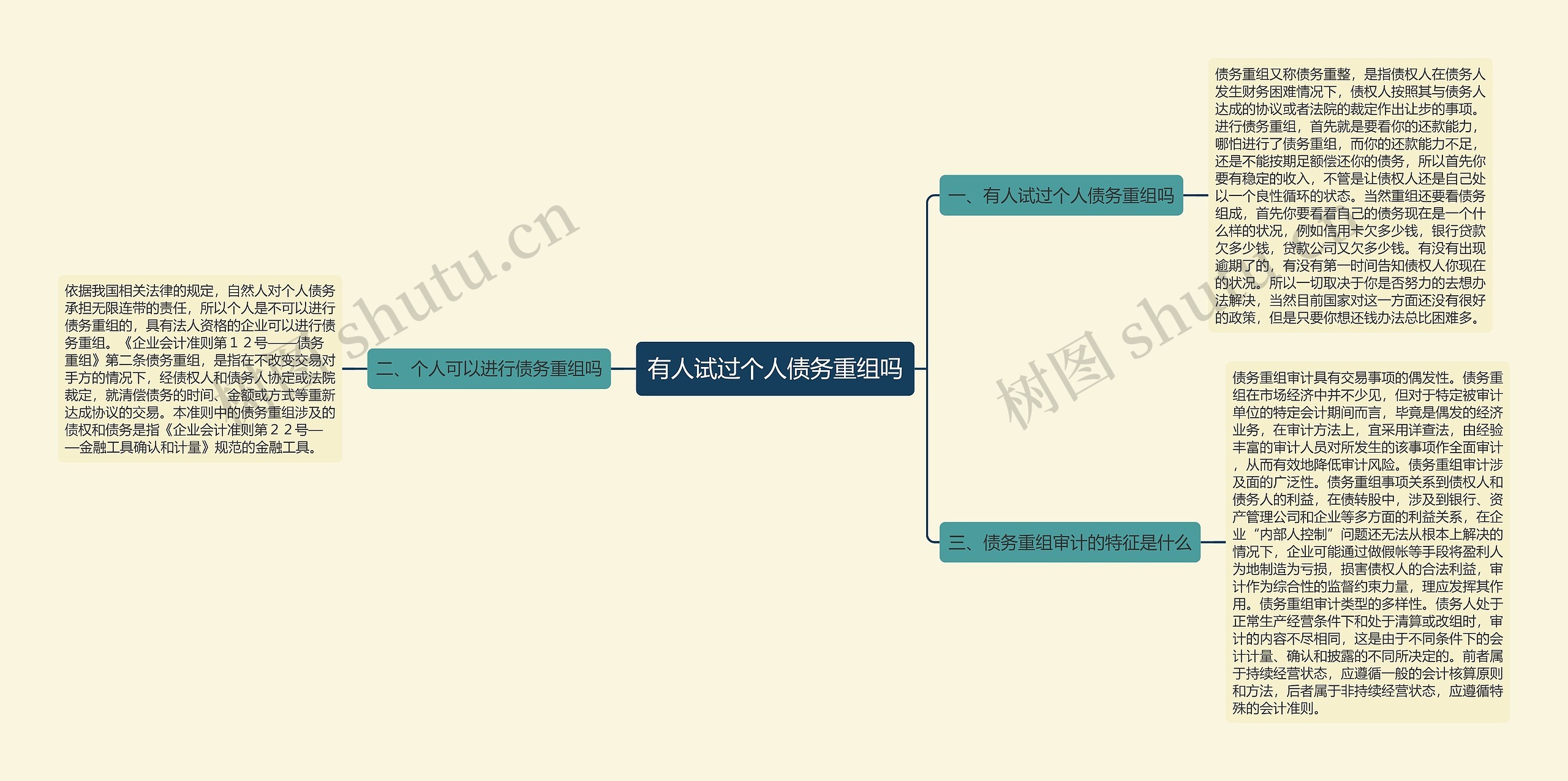 有人试过个人债务重组吗思维导图