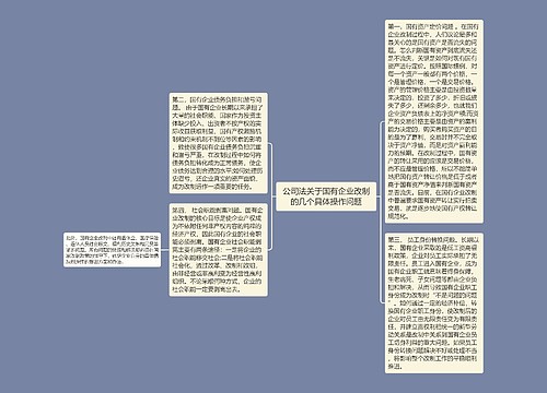 公司法关于国有企业改制的几个具体操作问题