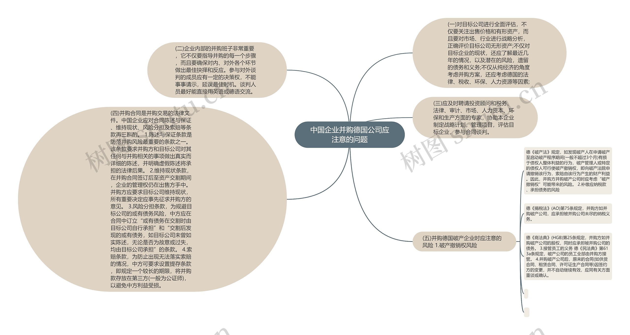 中国企业并购德国公司应注意的问题思维导图