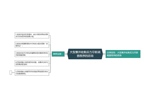 大型兼并收购买方尽职调查程序的咨询