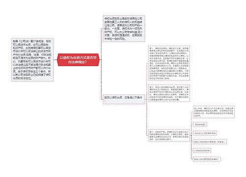 以债权为出资方式是否符合法律规定？