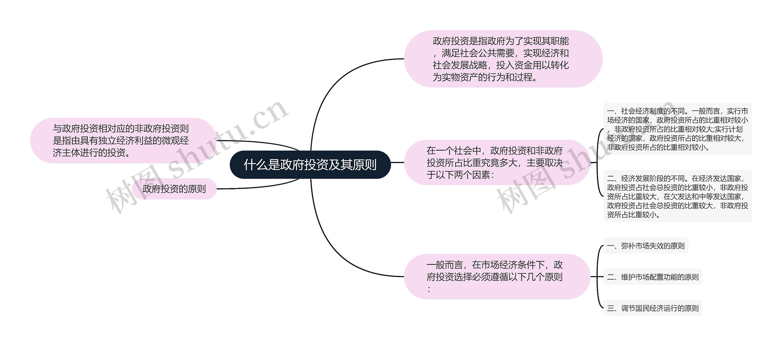 什么是政府投资及其原则思维导图