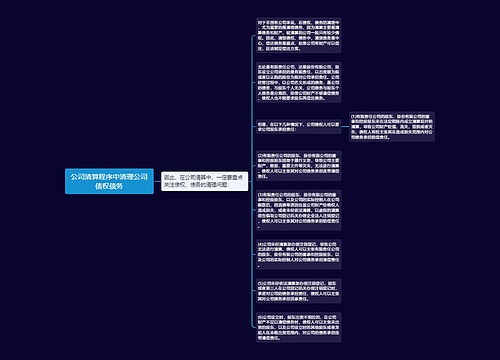 公司清算程序中清理公司债权债务