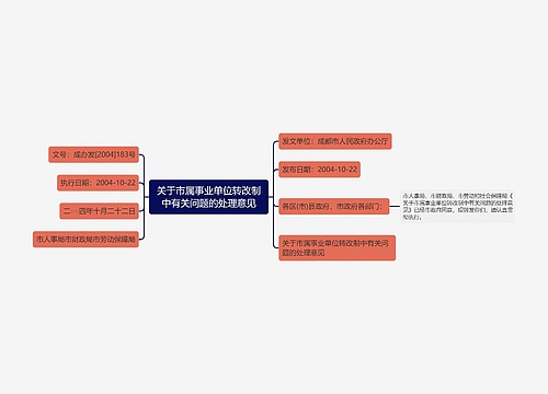 关于市属事业单位转改制中有关问题的处理意见