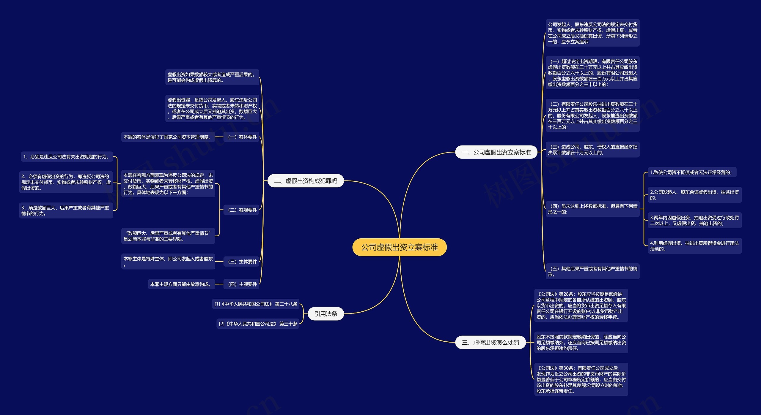 公司虚假出资立案标准思维导图