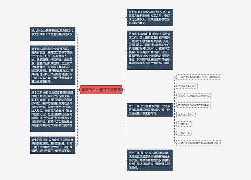 北京市企业兼并主要措施