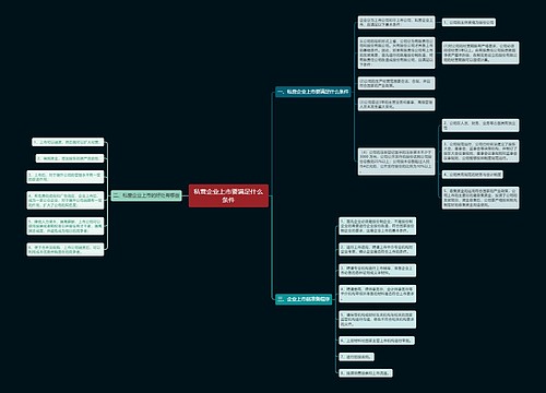私营企业上市要满足什么条件