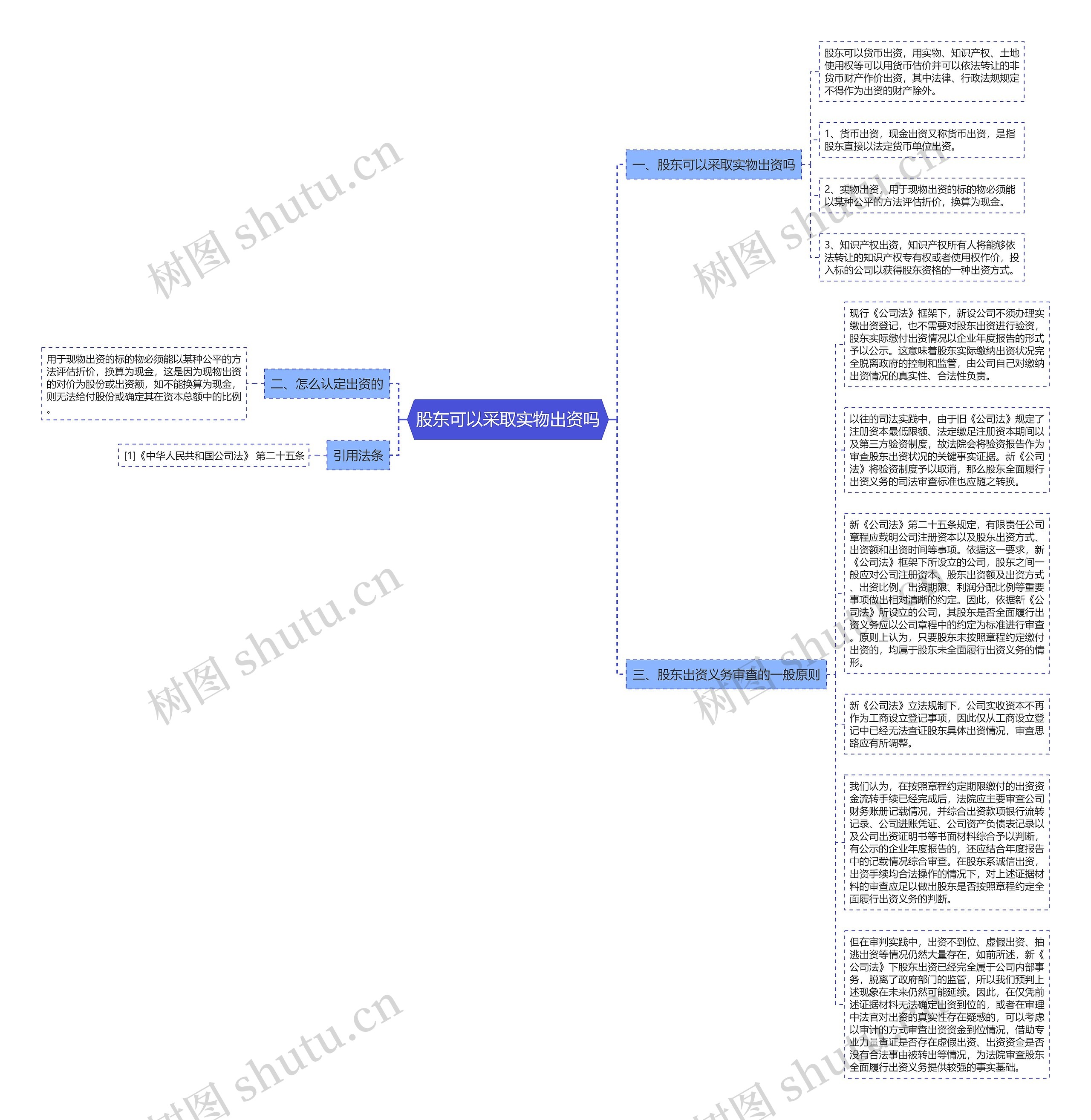 股东可以采取实物出资吗思维导图