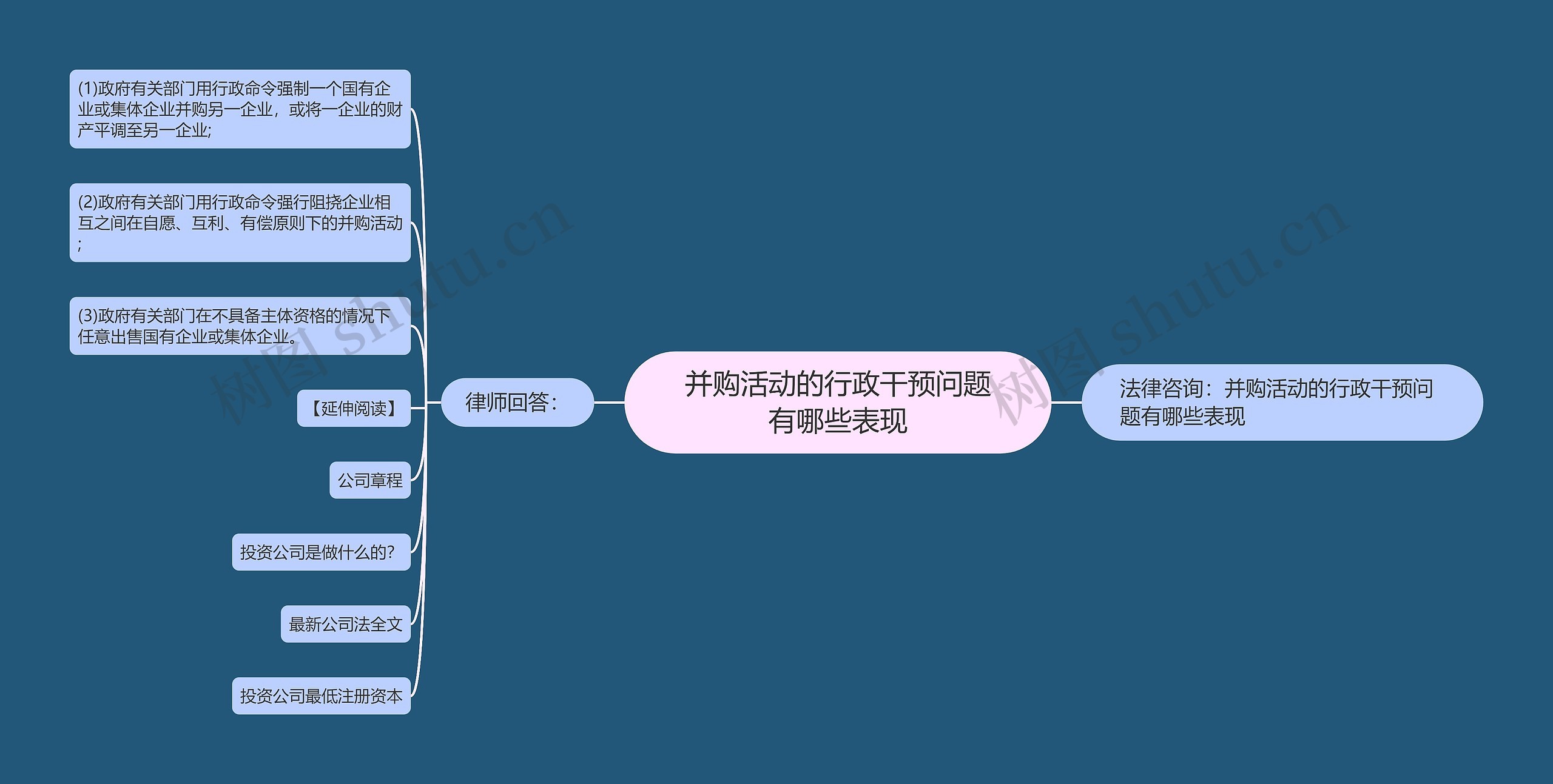 并购活动的行政干预问题有哪些表现思维导图