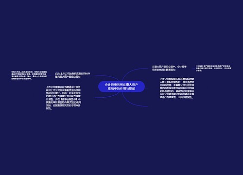 会计师事务所在重大资产重组中的作用与职能