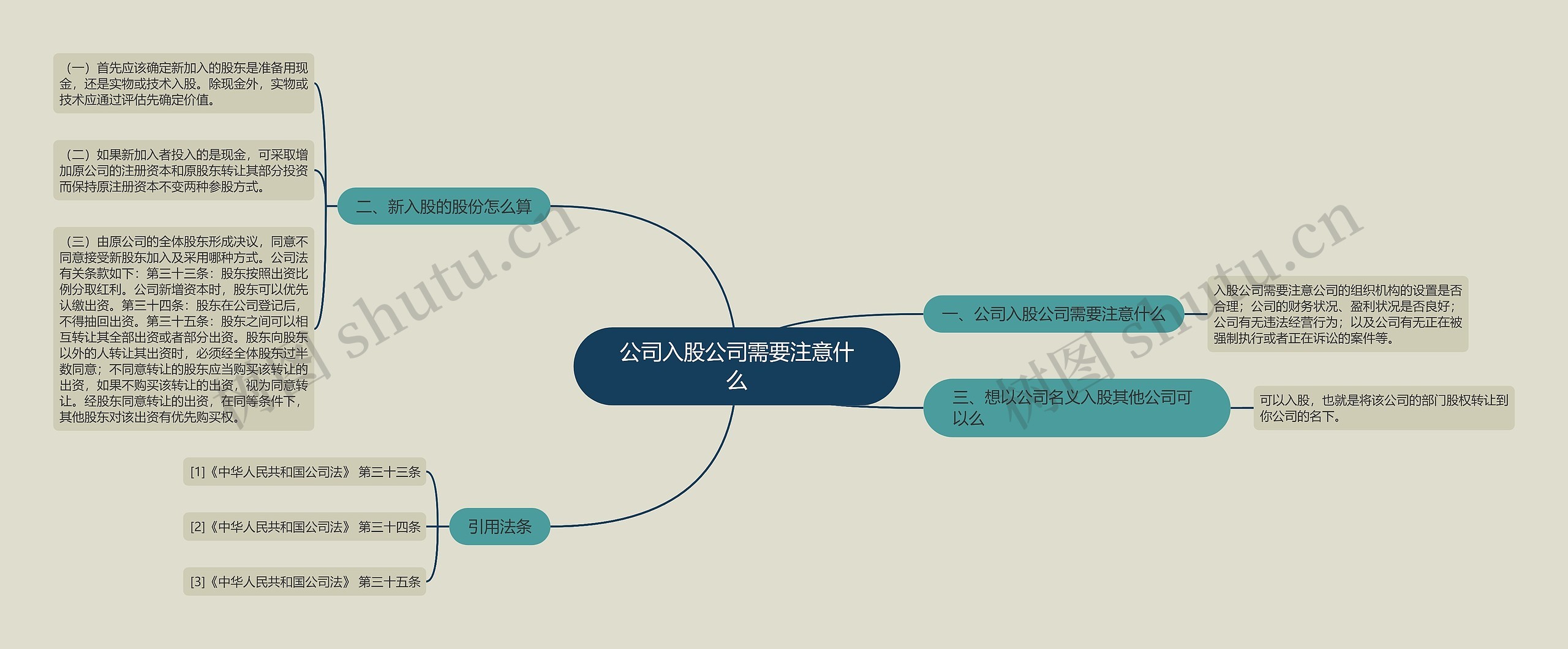 公司入股公司需要注意什么思维导图