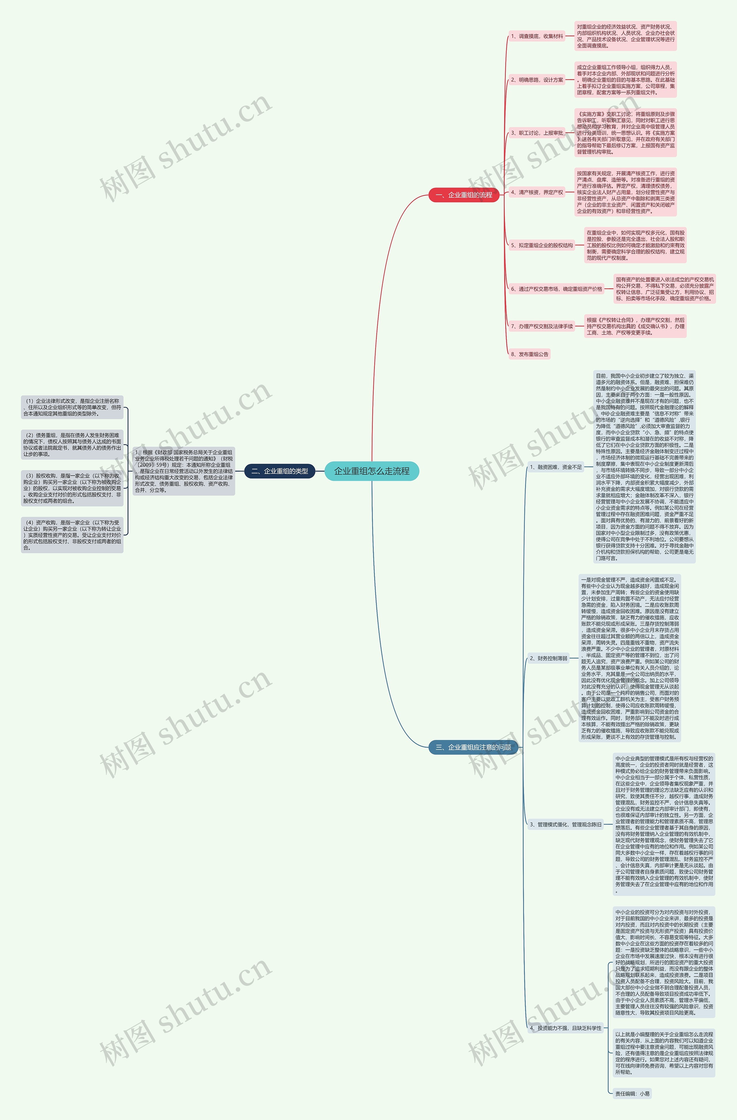 企业重组怎么走流程思维导图