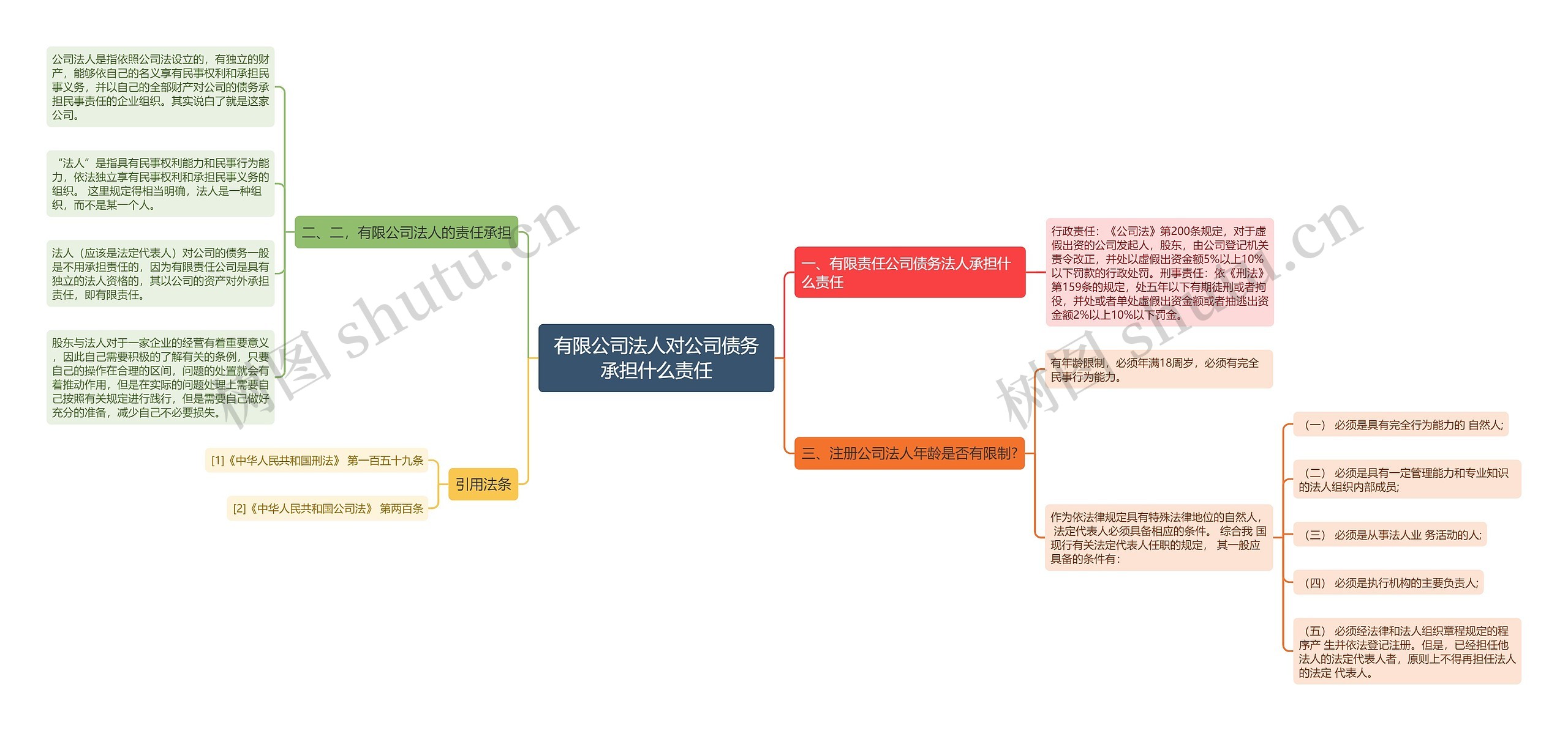 有限公司法人对公司债务承担什么责任思维导图