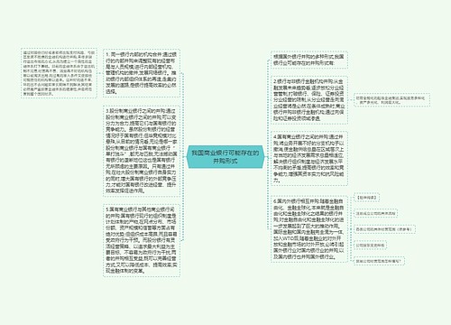 我国商业银行可能存在的并购形式