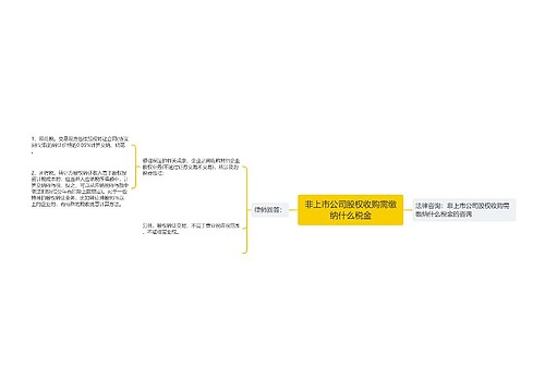 非上市公司股权收购需缴纳什么税金