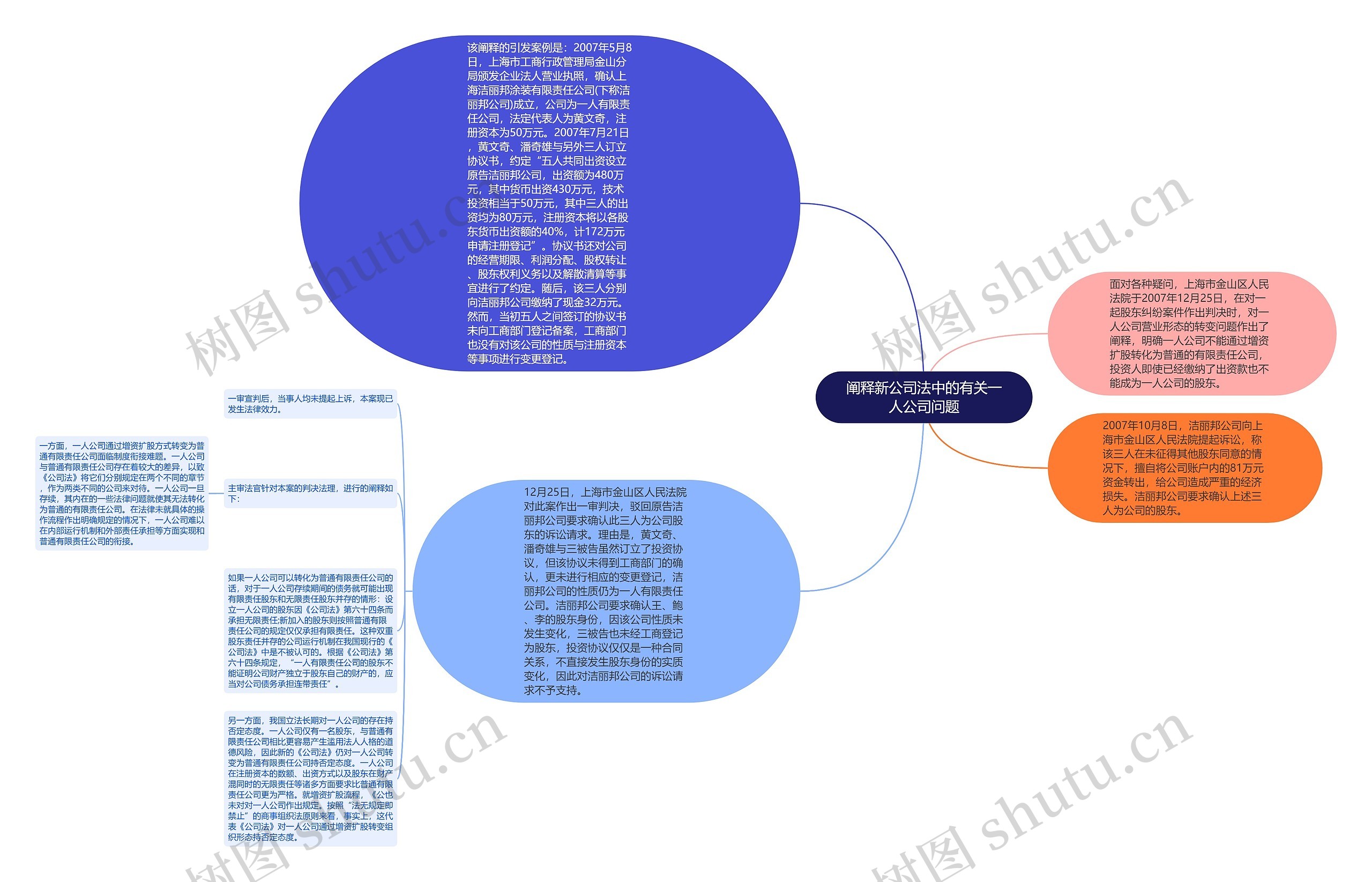 阐释新公司法中的有关一人公司问题思维导图