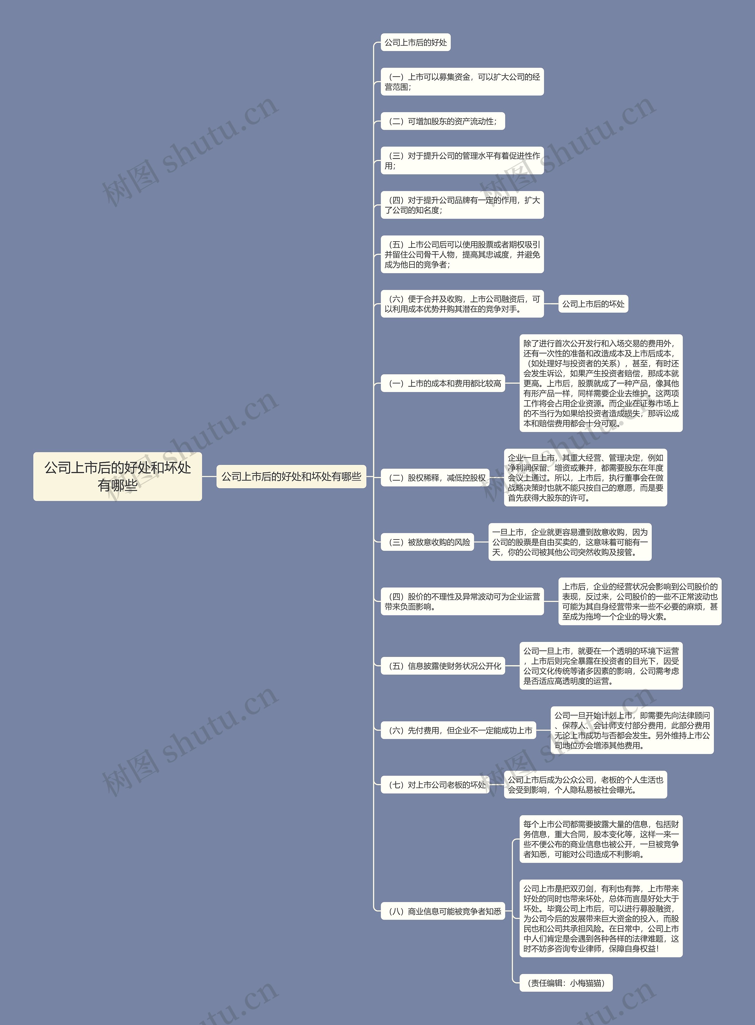 公司上市后的好处和坏处有哪些思维导图