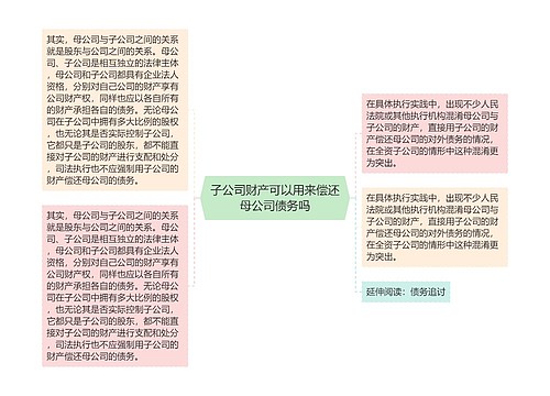 子公司财产可以用来偿还母公司债务吗