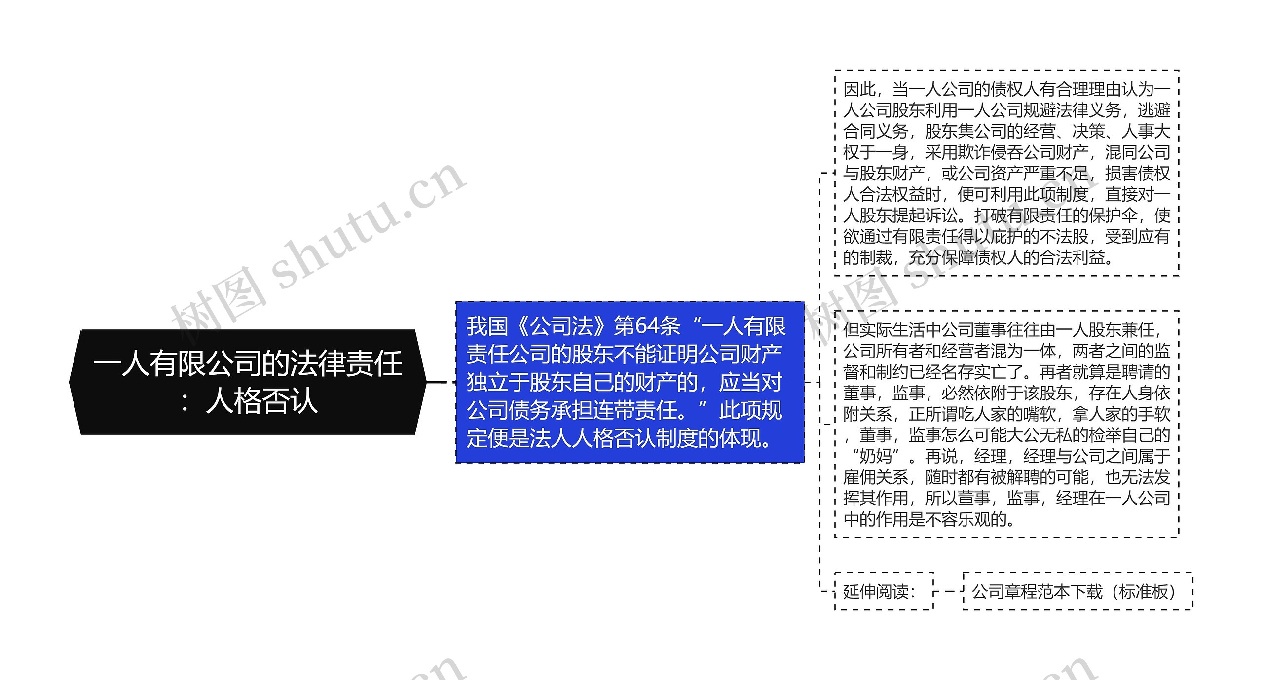 一人有限公司的法律责任：人格否认思维导图