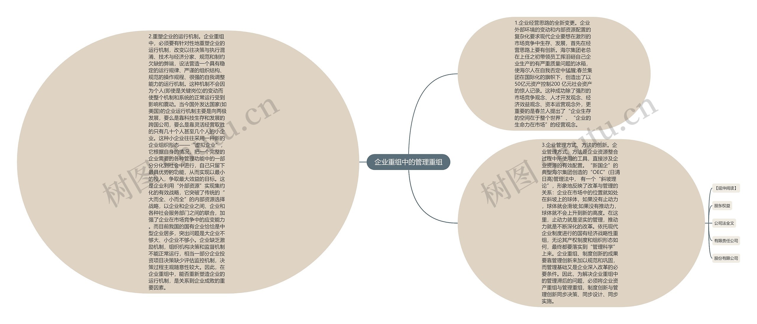 企业重组中的管理重组思维导图