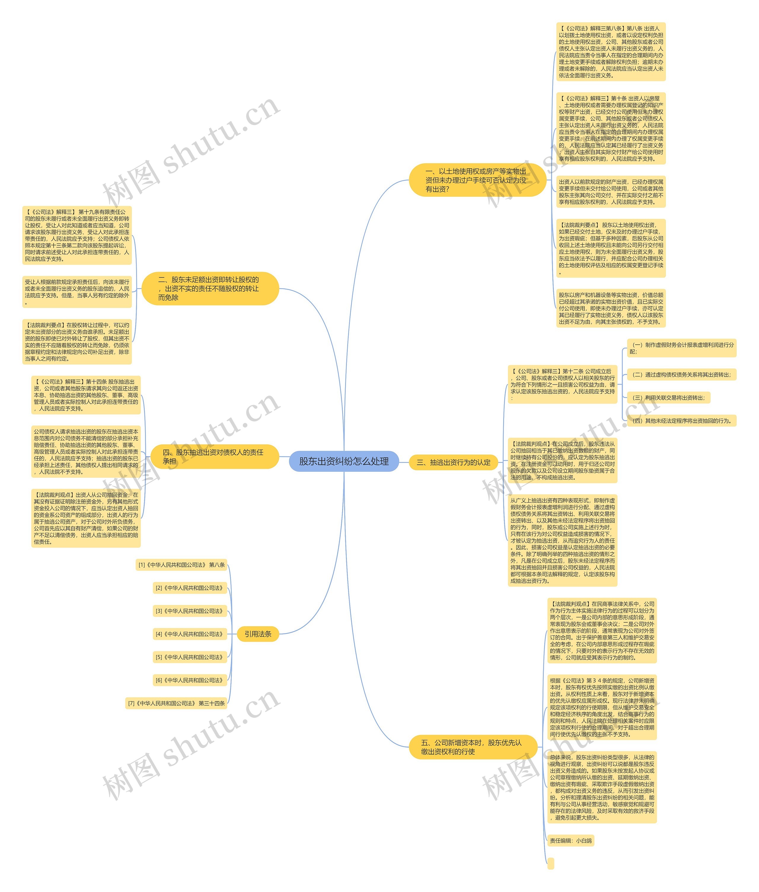 股东出资纠纷怎么处理思维导图