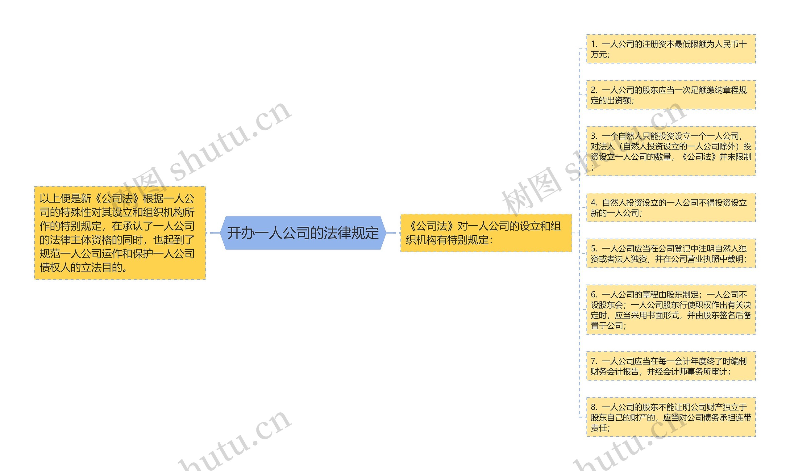 开办一人公司的法律规定思维导图