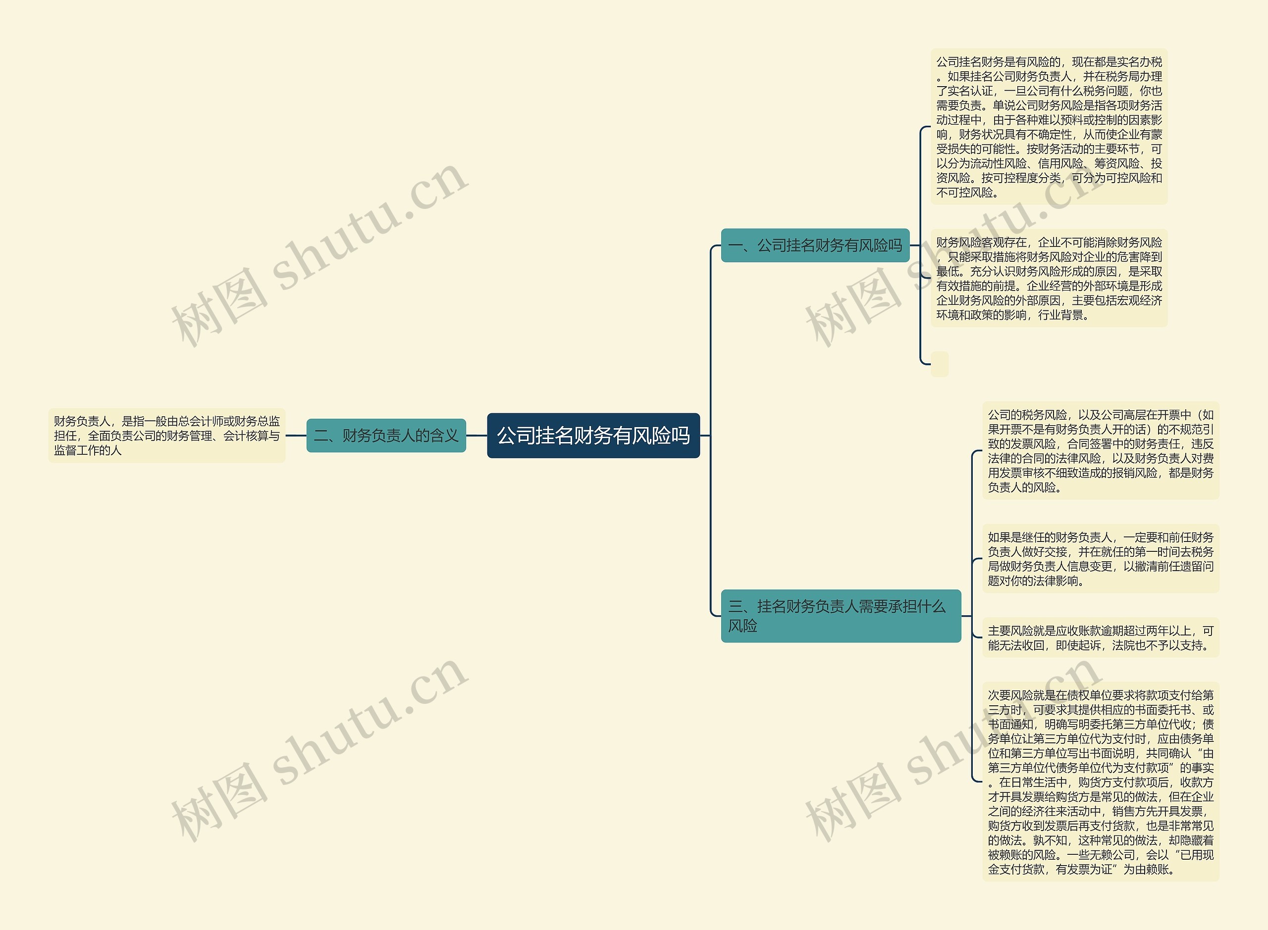 公司挂名财务有风险吗思维导图